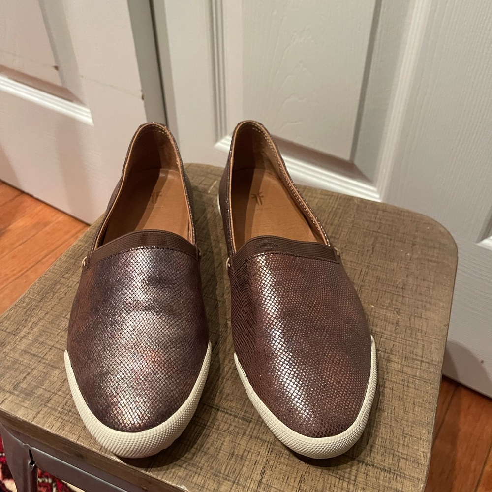 Frye Metallic Brown Melanie Slip-On